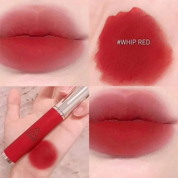 Son Kem Lì 3CE Hazy Lip Clay Whip Red Màu Đỏ Gạch