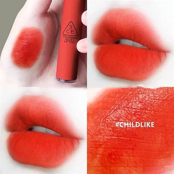 Son Kem Lì 3CE Velvet Lip Tint Childlike Màu Đỏ Cam