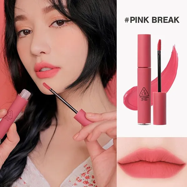 Son Kem Lì 3CE Velvet Lip Tint Pink Break Màu Hồng Đào