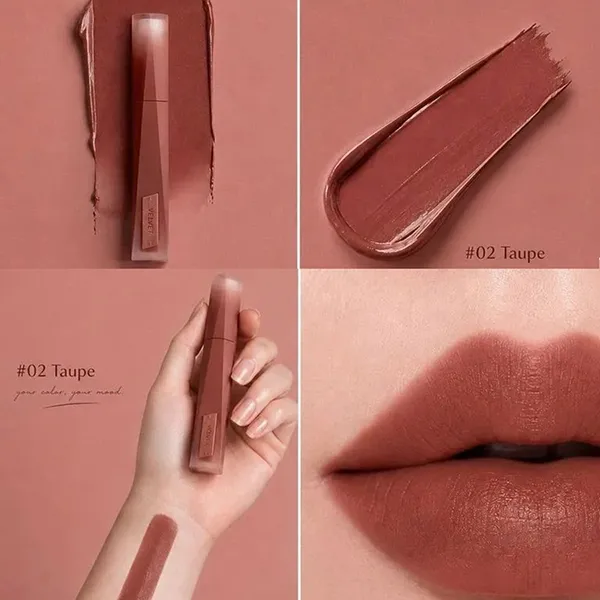 Son Kem Lì 3CE Velvet Lip Tint Plush 02 Taupe Màu Nâu Đất