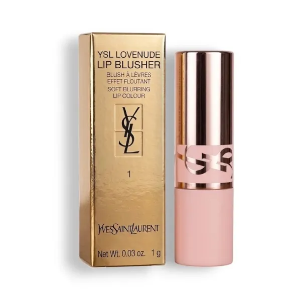 Son Kem Và Má Hồng Yves Saint Laurent YSL Lovenude Lip Blusher 1 Undressed Pink Màu Nude Hồng Đào Mini 1g