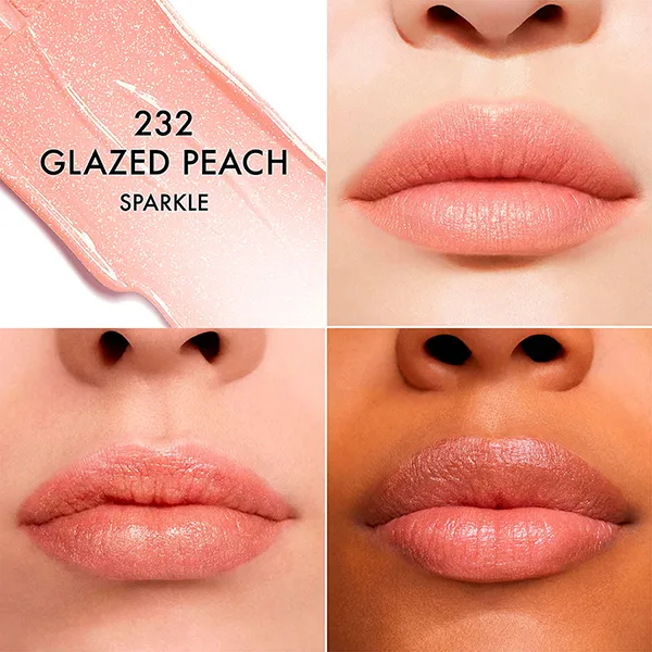 Son Lì Dior Rouge Dior Limited Edition 232 Glazed Peach Sparkle Finishes Màu Cam Đào