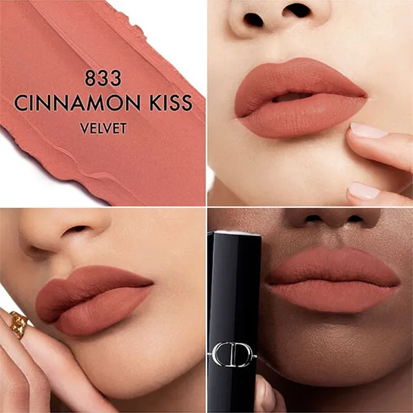 Son Lì Dior Rouge Dior Limited Edition 833 Cinnamon Kiss Màu Hồng Đất