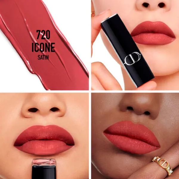 Son Lì Dior Rouge Satin Holiday Limited 720 Icone Màu Hồng Gỗ
