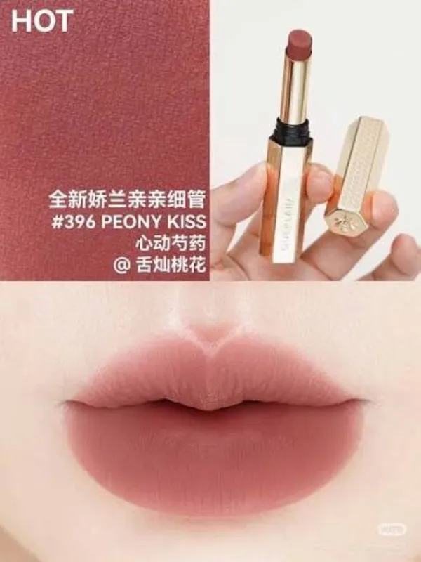 Son Lì Guerlain Kisskiss Honey Infused Intense Lip 396 Peony Kiss Màu Hồng Nâu Đất