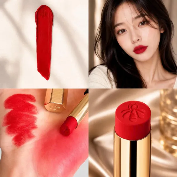 Son Lì Guerlain Kisskiss Honey Infused Intense Lip 510 Petal Red Màu Đỏ Tươi