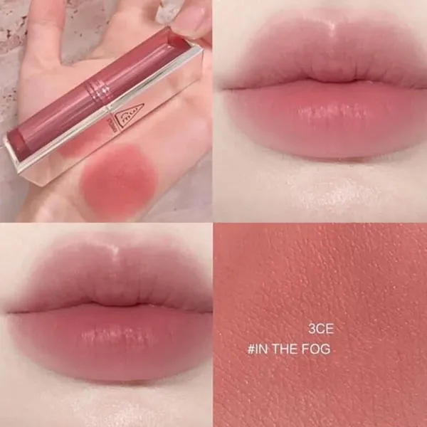 Son Lì 3CE Blur Matte Lipstick In The Fog Màu Hồng Tím Nude