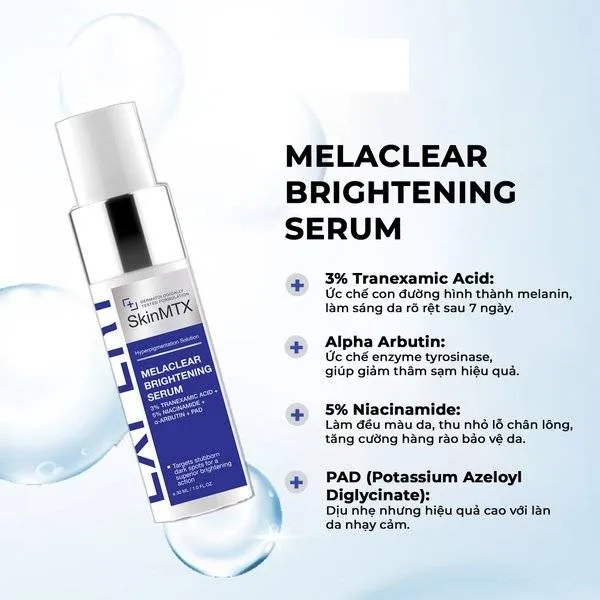 Tinh Chất Hỗ Trợ Giảm Nám, Làm Sáng Da SkinMTX Melaclear Brightening Serum 30ml