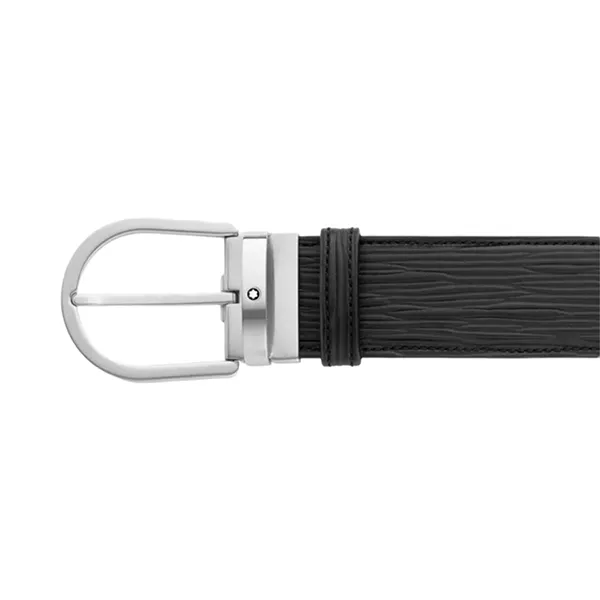 Thắt Lưng Nam Montblanc Horseshoe Buckle Printed 40mm 131172 Màu Đen