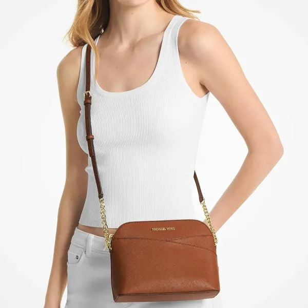Túi Đeo Chéo Nữ Michael Kors MK Jet Set Travel Medium Dome Crossbody Bag 35F1GTVC6T Màu Nâu