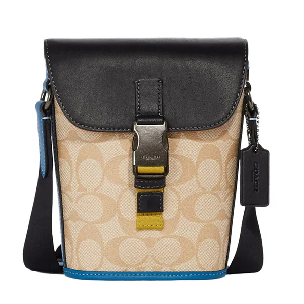 Túi Đeo Chéo Nữ Coach Colorblock Signature Flap Crossbody CH071 Màu Be Đen