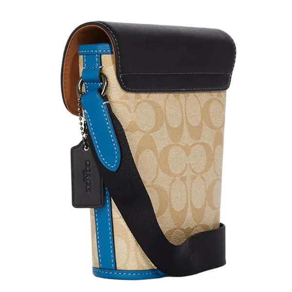 Túi Đeo Chéo Nữ Coach Colorblock Signature Flap Crossbody CH071 Màu Be Đen