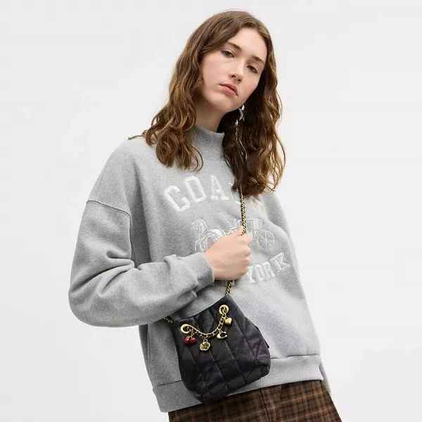 Túi Đeo Chéo Nữ Coach Jade Drawstring Bag With Quilting CER88 Màu Đen
