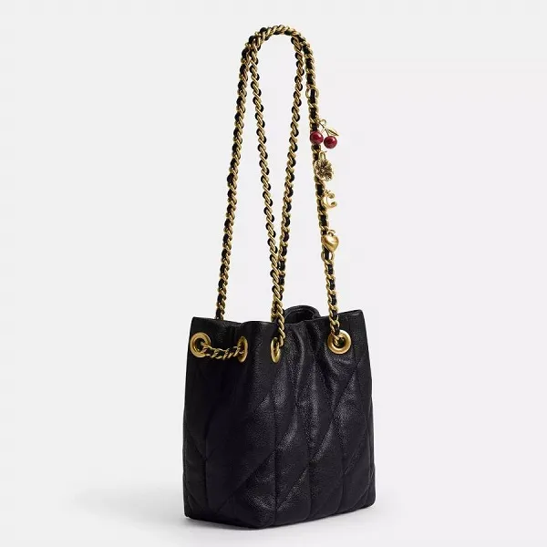 Túi Đeo Chéo Nữ Coach Jade Drawstring Bag With Quilting CER88 Màu Đen