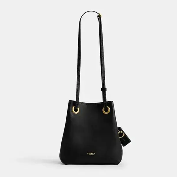 Túi Đeo Chéo Nữ Coach Jade Drawstring Pouch Brass/ Black Màu Đen