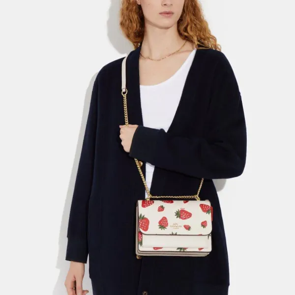 Túi Đeo Chéo Nữ Coach Klare Crossbody With Wild Strawberry Print CH333 Màu Trắng