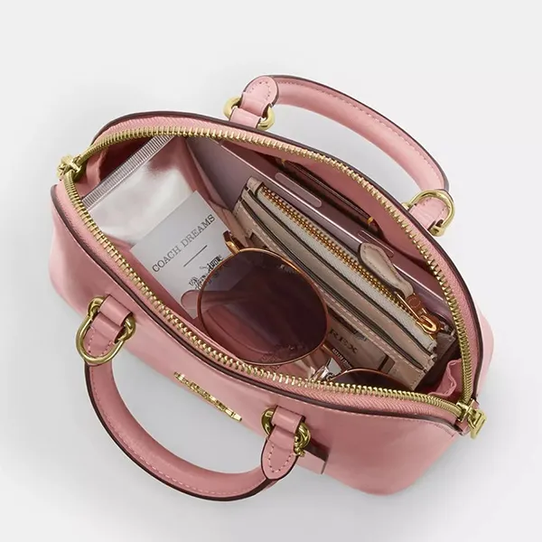 Túi Đeo Chéo Nữ Coach Lara Mini Satchel Bag Pink Petal CEA01 Màu Hồng