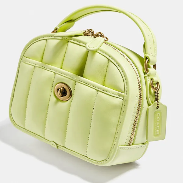 Túi Đeo Chéo Nữ Coach Lunchbox Top Handle With Quilting C4678 Màu Xanh Cốm