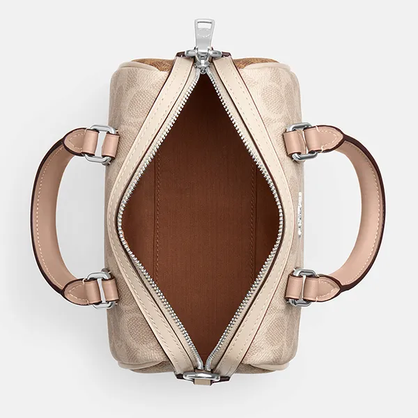 Túi Đeo Chéo Nữ Coach Mini Rowan Crossbody In Signature Blocking CW330 Màu Be