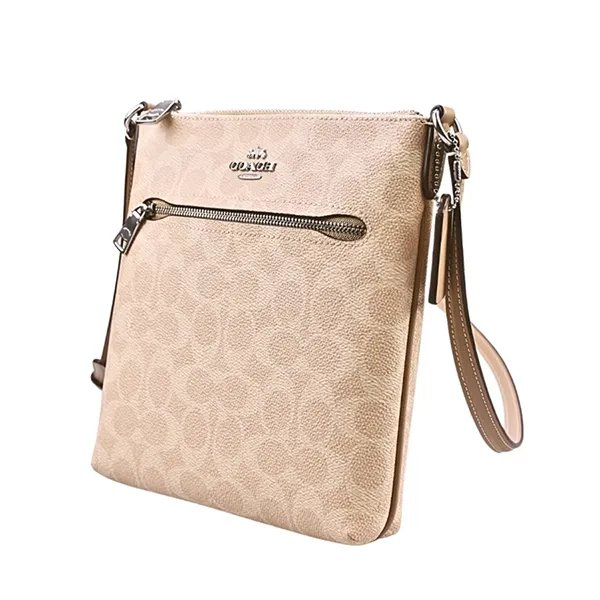 Túi Đeo Chéo Nữ Coach Mini Rowan File Top Zip Crossbody Bag Signature Canvas CW325 Màu Beige