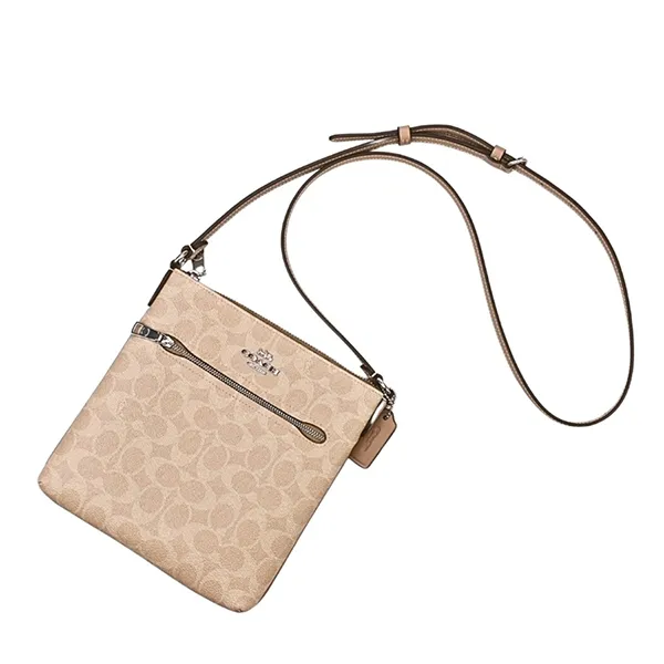 Túi Đeo Chéo Nữ Coach Mini Rowan File Top Zip Crossbody Bag Signature Canvas CW325 Màu Beige
