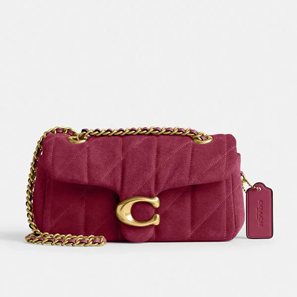 Túi Đeo Chéo Nữ Coach Quilted Suede Tabby Shoulder Bag 20 With Chain Pink CW626 Màu Hồng Đậm