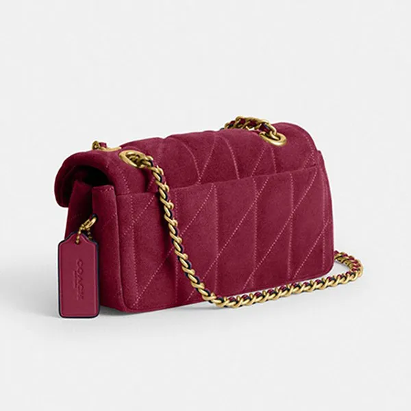 Túi Đeo Chéo Nữ Coach Quilted Suede Tabby Shoulder Bag 20 With Chain Pink CW626 Màu Hồng Đậm