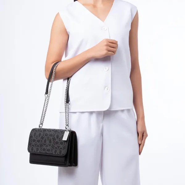 Túi Đeo Chéo Nữ Coach Signature Rivets Klare Crossbody CX260 Màu Đen