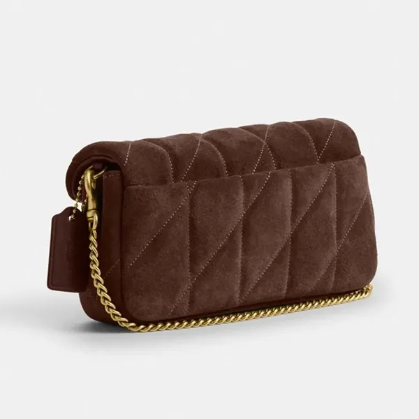 Túi Đeo Chéo Nữ Coach Tabby Chain Crossbody Bag 19 With Quilting CCD85 Màu Nâu Đậm