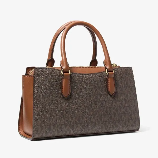 Túi Đeo Chéo Nữ Michael Kors MK Arden Small Signature Logo Messenger Bag 35S6G4XM1B Màu Nâu Tối