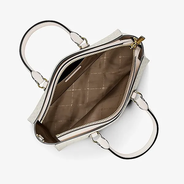 Túi Đeo Chéo Nữ Michael Kors MK Arden Small Signature Logo Messenger Bag 35S6G4XM1B Màu Trắng