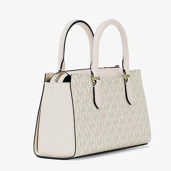 Túi Đeo Chéo Nữ Michael Kors MK Arden Small Signature Logo Messenger Bag 35S6G4XM1B Màu Trắng