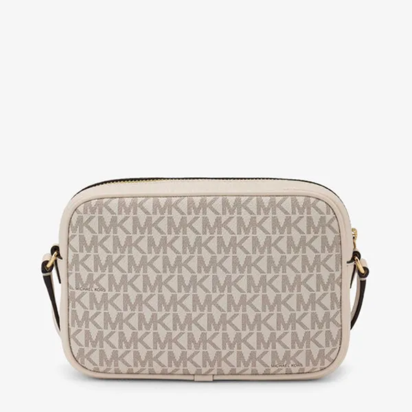 Túi Đeo Chéo Nữ Michael Kors MK Camera Crossbody Small MK Signature 35R6GTVC5B2605 Màu Trắng