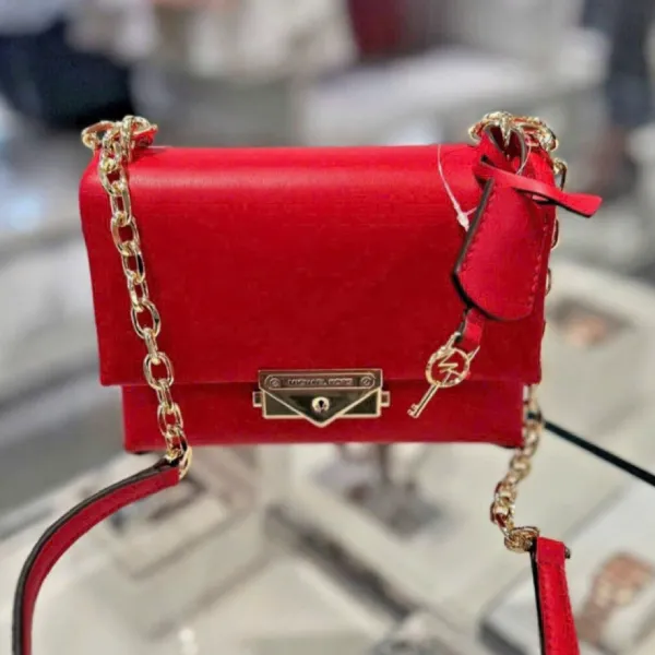 Túi Đeo Chéo Nữ Michael Kors MK Cece Extra-Small Leather Crossbody Bag 32S9G0EC0L Màu Đỏ