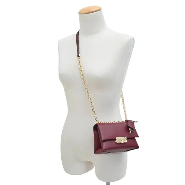 Túi Đeo Chéo Nữ Michael Kors MK Cece Leather Crossbody Bag Màu Đỏ Đô