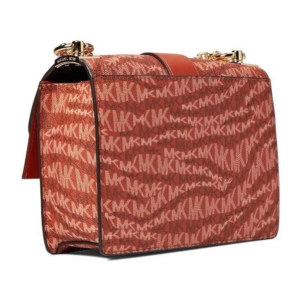 Túi Đeo Chéo Nữ Michael Kors MK Greenwich Small Crossbody Bag Màu Cam