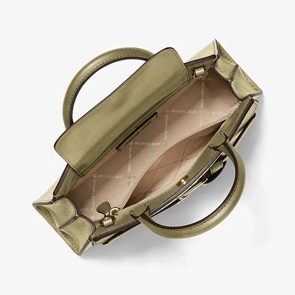 Túi Đeo Chéo Nữ Michael Kors MK Greta Small Leather Convertible Crossbody Bag 35F6GG8S1L Màu Xanh Rêu