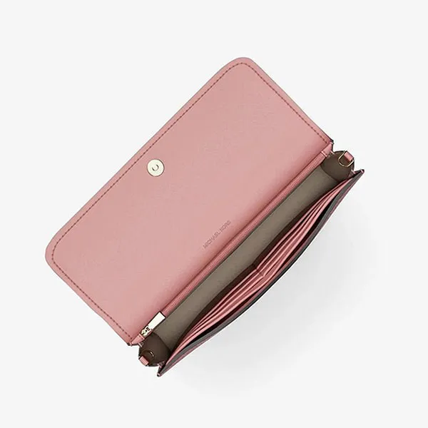 Túi Đeo Chéo Nữ Michael Kors MK Jet Set Small Signature Logo Convertible Crossbody Bag 32S6GJ6C5V Màu Hồng Nhạt