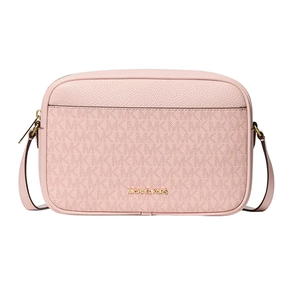 Túi Đeo Chéo Nữ Michael Kors MK Jet Set Travel Large Signature Logo Camera Crossbody Bag 35F6GTVC70 Màu Hồng