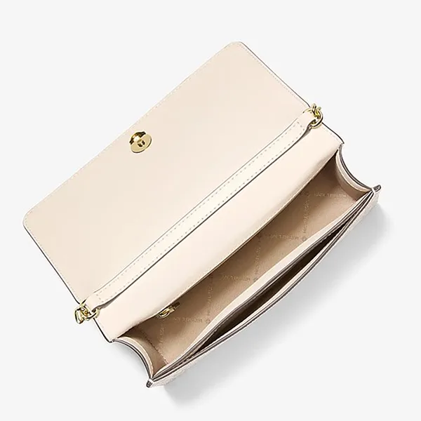 Túi Đeo Chéo Nữ Michael Kors MK Jet Set Travel Medium Logo Crossbody Bag 35F5GTVC8B Màu Trắng