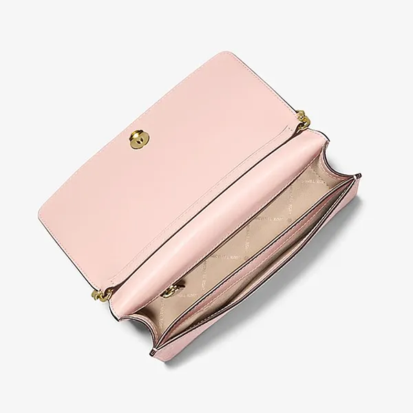 Túi Đeo Chéo Nữ Michael Kors MK Jet Set Travel Medium Logo Crossbody Bag 35F5GTVC8V Màu Hồng