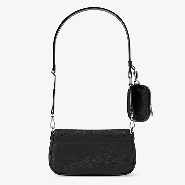Túi Đeo Chéo Nữ Michael Kors MK Jet Set Travel Small Pebbled Leather Crossbody Bag With Pouch 35S6STVC0L Màu Đen