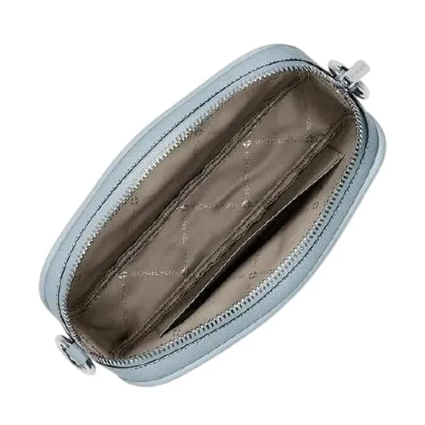 Túi Đeo Chéo Nữ Michael Kors MK Jet Set Travel Small Signature Logo Camera Crossbody Bag Màu Xanh Blue