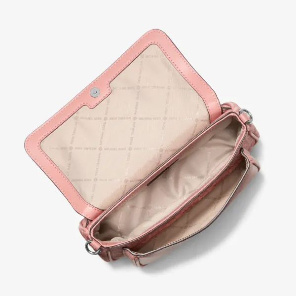 Túi Đeo Chéo Nữ Michael Kors MK Jet Set Travel Small Signature Logo Crossbody Bag With Pouch 35F6STVC0V Màu Hồng