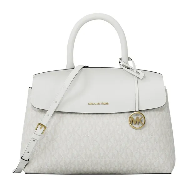 Túi Đeo Chéo Nữ Michael Kors MK Landry Small Top Handle Satchel Màu Trắng