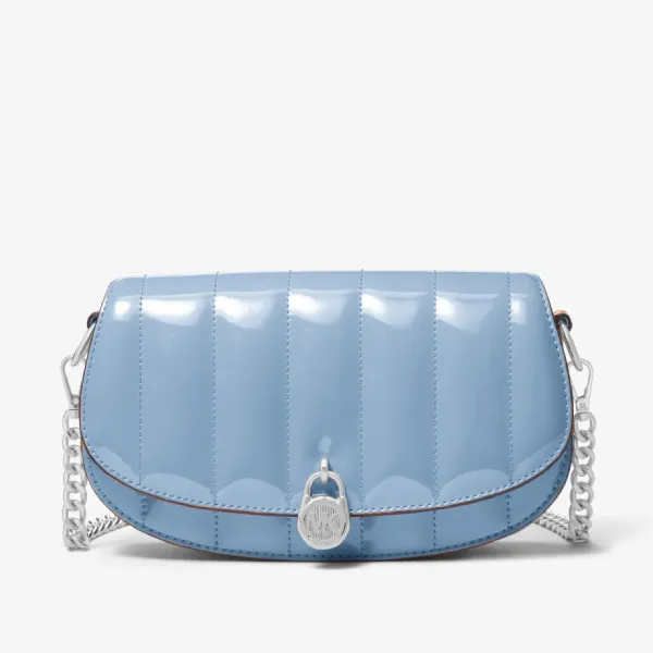 Túi Đeo Chéo Nữ Michael Kors MK Mila Small Patent Convertible Crossbody Bag 35T5SIMC5A Màu Xanh Pastel