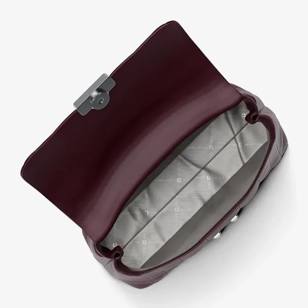 Túi Đeo Chéo Nữ Michael Kors MK Tribeca Medium Quilted Leather Satchel 30F5S2RS2L Màu Đỏ Thẫm