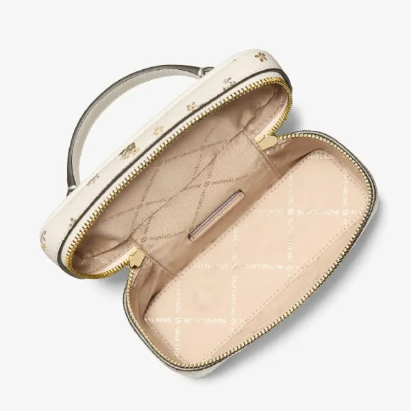 Túi Đeo Chéo Nữ Michael Kors MK Vivi Small Floral Printed Vanity Crossbody Bag 35F6GVFC1I Màu Trắng