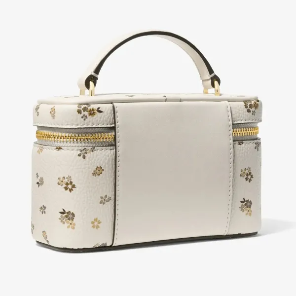 Túi Đeo Chéo Nữ Michael Kors MK Vivi Small Floral Printed Vanity Crossbody Bag 35F6GVFC1I Màu Trắng