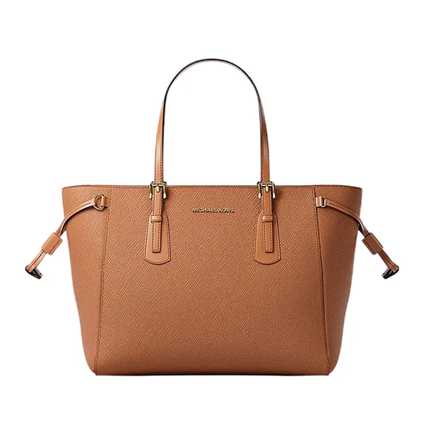 Túi Đeo Chéo Nữ Michael Kors MK Voyager Extra-Small Saffiano Leather Convertible Crossbody Bag 35R6GV6T0L Màu Nâu